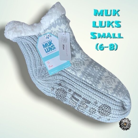 Muk LUKS Lined Slipper Socks Size Small - Picture 1 of 8